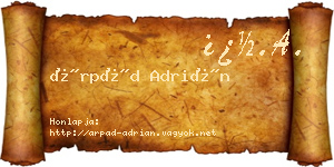 Árpád Adrián névjegykártya
