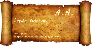 Árpád Adrián névjegykártya